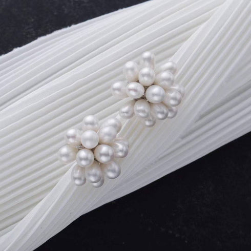 Floral Oval Pearl Set Necklace and Earrings (Purchase Individually) - House Of Pearls